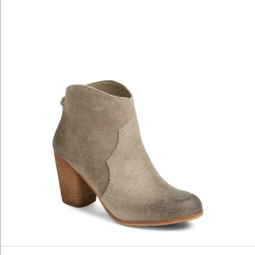Grey suede ankle booties